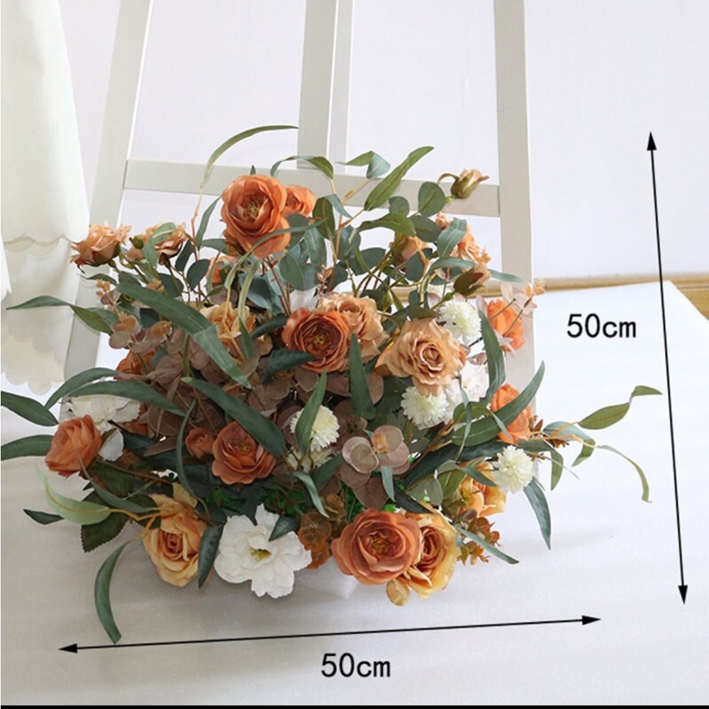 Burnt Orange Wedding Faux Flower Arrangement Toffee Terracotta Wedding Swag (2)